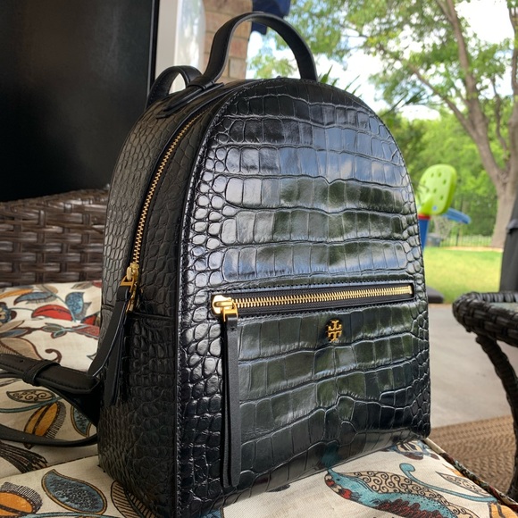 Tory Burch Handbags - ‼️New Tory Burch backpack croc embossed 🖤